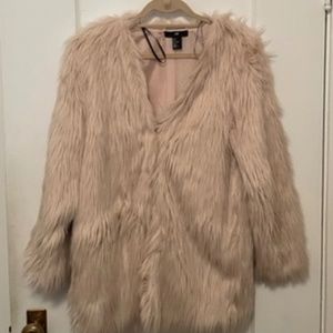 Be just Like Jennifer Aniston! Shaggy Cream Colored Coat - H & M